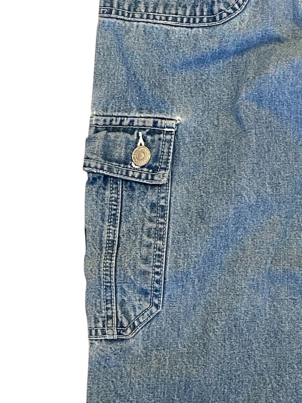 Rare Vintage Jordache Girls Cargo Jeans Size 12 (Juniors 0), Wide‑Leg Y2K Denim - Picture 7 of 14